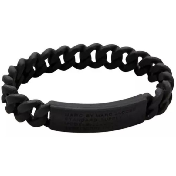 Marc By Marc Jacobs Jewelry - Marc by Marc Jacobs Black Silicone Braided Bracelet NWT
